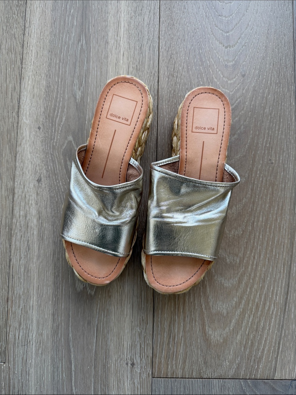 Dolce Vita Silver Metallic Slide Mules